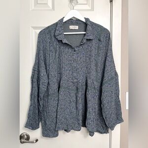 Lucky Brand Floral Popover Blouse